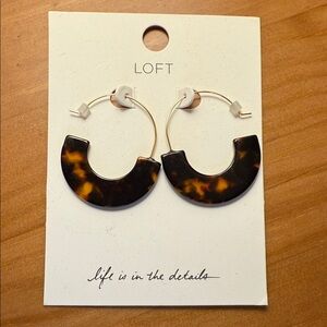 LOFT Brown and Black Tortoiseshell Earrings